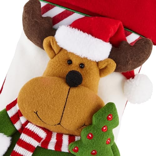 Let's Make Memories Personalized Christmas Stocking - Stockings for Family - Embroided - 3-D Plush - Christmas Decor - 8"x18" - Candy Cane Family - Reindeer - Image 2