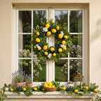 Valery Madelyn 24'' Artificial Lemon Wreath for Front Door Summer Decor - Image 4