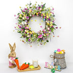 LLZLL 22 inch Easter Wreaths for Front Door Artificial Easter Wreath with 5 Colors Egg for Spring Holiday Indoor Outdoor Porch Wall Window Decor - Image 6
