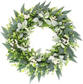 26" Artificial Eucalyptus Wreath for Front Door by DUZYXI