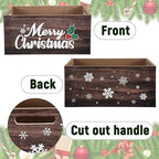 Namalu Christmas Hot Cocoa Bar Decor 11x8x5 in Wooden Storage Box, Wood - Image 3