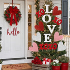 Valentines Day Decorations Tree Ornaments: 12 pcs Extra Large Red Pink White Love Heart XOXO Decorations, Glitter Heart Picks Ornaments for Valentine's Day Tree Topper Home Wedding Office Décor - Image 5
