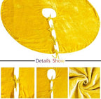Sophia-Art Christmas Tree Skirt, Luxury Velvet Plush Skirt, Xmas Decoration Holiday Party Décor, Soft Velvet Home Décor Merry Christmas Party Christmas Tree Decorations (Lime Yellow,56 Inch) - Image 4
