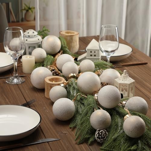 Yunlly 18 Pcs Neutral Christmas Ball Ornaments Ivory Xmas Tree Decor - Image 4