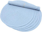 SHACOS Round Braided Placemats Set of 8 Washable 15 inch Round Non Slip Table Place Mats for Dining Tables Wedding Party Decor (Light Blue, 8) - Image 6