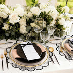 Stuffygreen 100 Pcs Black Floral Paper Placemats with Scalloped Edges 15 Inch Chinoiserie Paper Table Mats Vintage Floral Place Mats for Dining Parties Weddings Holidays Table Decorations - Image 5