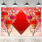 Lunar New Year Backdrop 12x10ft Vietnamese Chinese New Year Backgrounds Festivals Party Decorations Photo Booth Props - Image 2