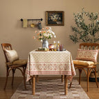 ISAENNE Designer Elegant Floral Tablecloth Rectangular,87"x55" - Image 3
