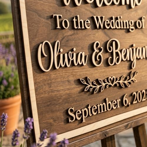 Personalized Timeless Arch Wedding Welcome Sign - Custom 3D Wood Arched Ceremony Entrance & Reception Board for Romantic Barn, Chapel or Backyard Venue - Multiple Sizes - Image 5