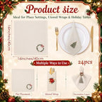 Christmas Cloth Napkins Linen Dinner Napkin, Set of 24, Linen - Image 2