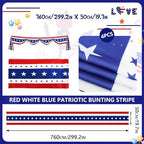 25ft 4th of July Decorations American Flag Bunting Patriotic Door Decor Outdoor Porch for Memorial Day 250th Independence（4 Pack) - Image 2
