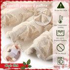 Civaner 48in Beige Bow Christmas Tree Skirt Faux Fur - Image 3