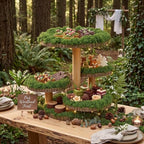 Wenqik 4 Tier Wooden Wedding Cupcake Stand Dessert Display, Offset Tiered - Image 4