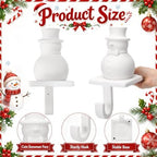 3 Pack Christmas Terracotta Snowman Stocking Holders for Mantel, Ceramic - Image 2