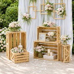 5 Pcs Wooden Crates for Display, Nesting Wood Crate for Storage, 5 Size - Image 5