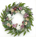 26 Inch Eucalyptus Wreaths with Roses, Hydrangeas, Lavender, Berries, Salal Leaves, Ferns, Dusty Miller, Green Summer Spring Wreaths for Front Door, Large Wreath for Porch Decor by Jorivel