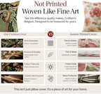 William Morris Black Peacock Woven Tapestry Throw Pillow Cover 18 X 18 in - Image 4