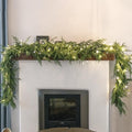 MISSPIN Christmas Garland with Lights, Real Touch Winter Pine Garland, Green Artificial Greenery Garland for Table, Mantle, Wall, Indoor, Outdoor Christmas Decorations by MISSPINWEDDING