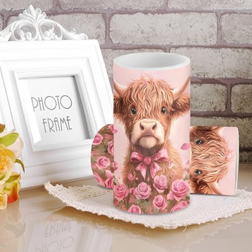Valentines Day Decor Flameless Candles Battery Candles with Remote Control Pink LED Pillar Candles Electric Fake Plastic Candles for Home Room Bedroom Holiday Decorations Set of 2 - Image 4