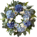 WANNA-CUL 24 Inch Spring Blue Hydrangea Wreath Front Door Wreath by WANNA-CUL