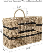 Rustic Seagrass Hanging Wall Basket for Front Door（Rectangular) - Image 6