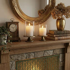 Set of 2 Hurricane Candle Holder Set with Glass Dome & Iron Base - Image 7