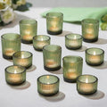 Hewory Glass Tealight Candle Holder: 24 PCS Green Votive Candle Holders by Hewory