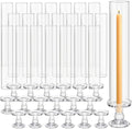 Teenyyou 24 Set Glass Hurricane Pillar Candle Holders Candlestick 12.6" by Teenyyou