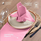 Pink Table Napkins, 17"x17" - Set of 12-100% Cotton, Durable, Absorbent, Soft, Washable - Ideal Hotel Quality Table Linen for Dinner, Rustic Weddings, Summer, Easter, Pink - Image 6