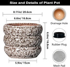 SQOWL Ceramic Plant Pots - 8 Inch Ceramic Planter for Indoor Plants Outdoor, Round Planter with Drainage Hole, Round Decorative Flower Pots, Living Room Office Garden Decor, Gardening Gifts, White - Image 3