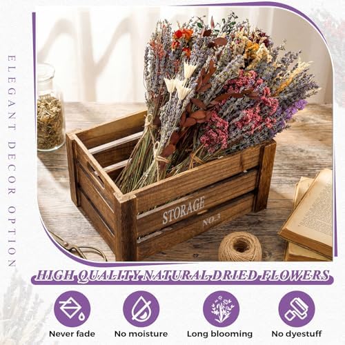 Layhit 8 Pack Large Size Boho Dried Flowers 15-17 Inch, Lavender - Image 4