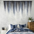 Macrame Wall Hanging Dip-Dyed Navy Blue Boho Wall Art Yarn 57" W*41" L by IOWER
