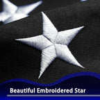 Thin Blue Line Flag 4x6 ft Deluxe Super Tough Series, Heavy Duty Spun Polyester, Back Police Flag High Wind, Durable Blue American Law Enforcement Flags for Outdoor Outside - Image 3