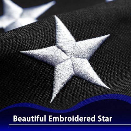 Thin Blue Line Flag 4x6 ft Deluxe Super Tough Series, Heavy Duty Spun Polyester, Back Police Flag High Wind, Durable Blue American Law Enforcement Flags for Outdoor Outside - Image 3