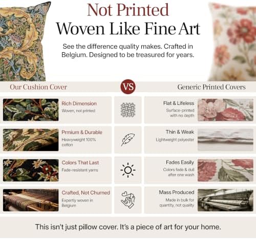 William Morris Owl and Pigeon Tapestry Throw Pillow Cover 18 x 18 in - Image 4