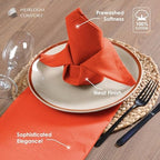 Orange Cloth Napkins 17"x17" - Set of 12-100% Cotton, Durable, Absorbent, Washable, Reusable - Perfect for Summer, Rustic Weddings, Fall, Halloween, Thanksgiving, Everyday Use - Image 7