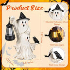 Capoda 8" Halloween Ghost Statue Decor with Solar Lights Resin Table Decor - Image 2