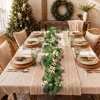 Riceshoot 6FT Christmas Garland for Mantel Fireplace, Artificial Eucalyptus Berry Garland, Rustic Farmhouse Boho Style Mantle Decor, Realistic Holiday Greenery for Xmas Party Wedding Indoor Outdoor - Image 4