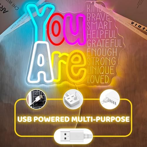 Motivational Neon Signs for Wall Decor You Are Kind Neon Light Sign Positive And Upward Quote Light Up Signs for Classroom Led Signs for Bedroom Wall Classroom Girls Room Wall Decor - Image 5