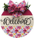 Classroom welcome sign Teacher door sign Gift for Teacher (UV61-Pink Floral Welcome, 15" Width) by Unknown