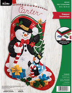 Bucilla Felt Applique 18" Stocking Making Kit, Dapper Snowman, Perfect for DIY Arts and Crafts, 89530E by Bucilla