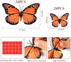 Artificial Marigold Flower Heads,Marigold Heads Bulk and 48 Monarch Butterfly for Dia De Los Muertos Diwali Decorations for Home Wreath Garland DIY Day of The Dead Altar Decor Orange (200) - Image 3