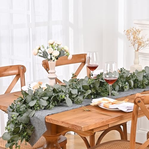Dolicer 8 Packs 6FT Artificial Eucalyptus Garland Faux Greenery Garland - Image 2
