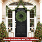 Artgar 26 Inch Pine Wreath - Christmas Wreaths for Front Door - Image 6
