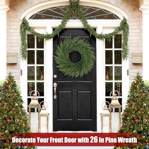 Artgar 26 Inch Pine Wreath - Christmas Wreaths for Front Door - Image 6