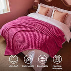 Bedsure Soft Queen Size Blanket for Bed Hot Pink 90"x90" - Image 5