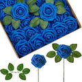 InnoGear Fake Roses 50 Pcs Royal Blue Flowers Artificial Faux Foam Floral by InnoGear