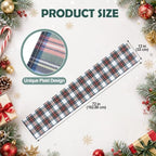 HunnmingRe 1 Pcs White Christmas Tartan Plaid Table Runner 13 x 72 - Image 2