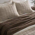 EVERGRACEHOME Chunky Chenille Knit Throw Blanket, 90 x 90, Cocoa Brown - Image 4