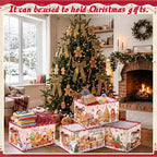 6 Pcs Christmas Gingerbread Storage Bins with Handles, Xmas Gift Baskets - Image 3